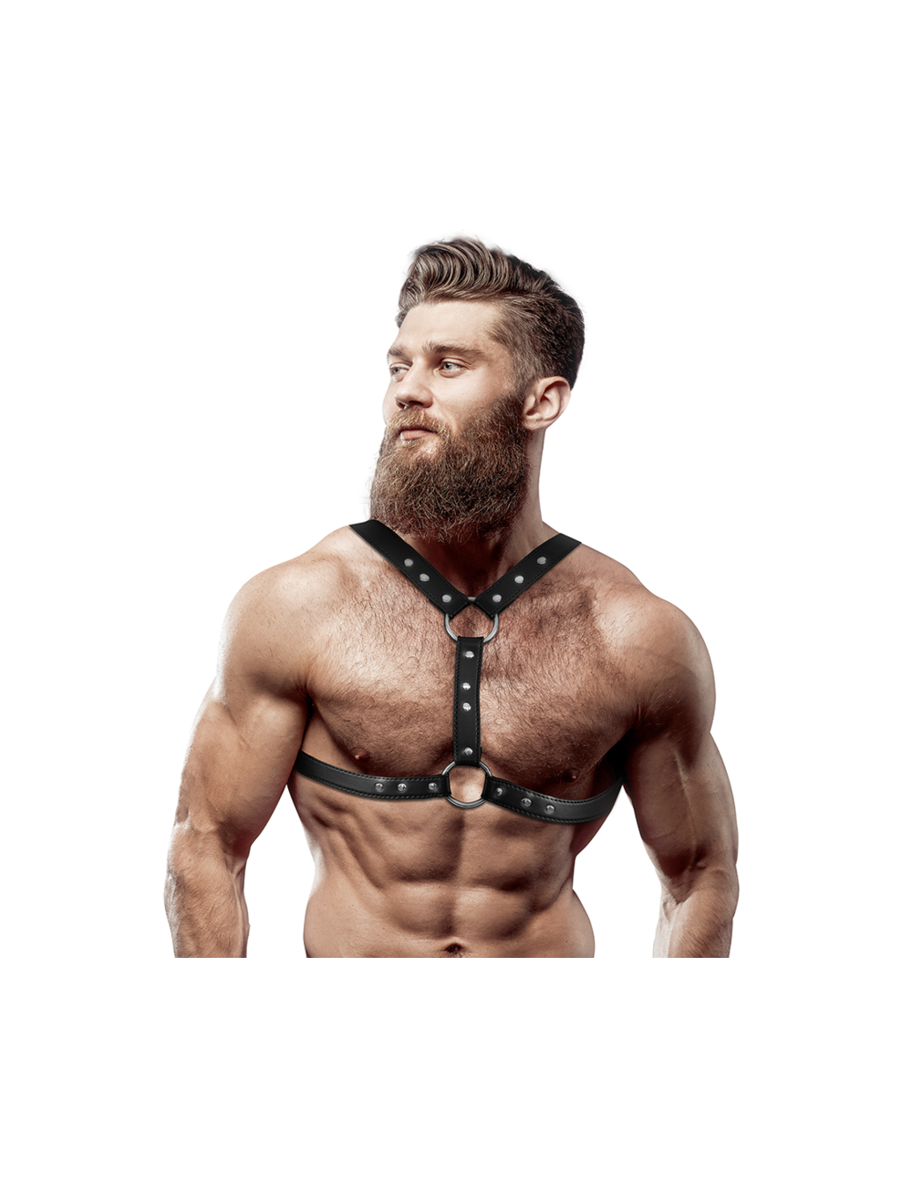 FETISH SUBMISSIVE ATTITUDE - ARNÉS ECOPIEL PECHO CON DOBLE SUJECIÓN Y TACHUELAS HOMBRE FETISH SUBMISSIVE ATTITUDE - ARNÉS ECOPIEL PECHO CON DOBLE SUJECIÓN Y TACHUELAS HOMBRE