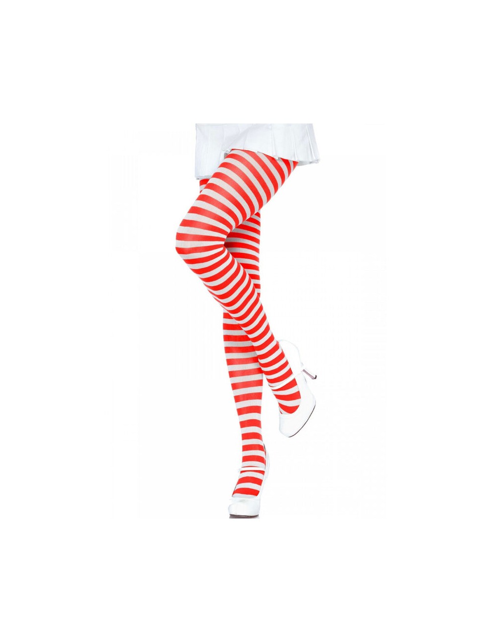 LEG AVENUE - MEDIAS DE RAYAS BLANCO/ROJO LEG AVENUE - MEDIAS DE RAYAS BLANCO/ROJO
