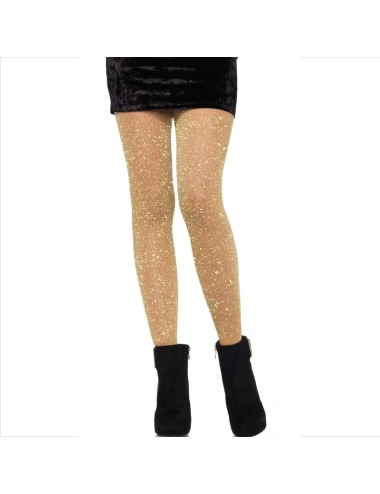 LEG AVENUE - MEDIAS TRANSPARENTES DORADAS