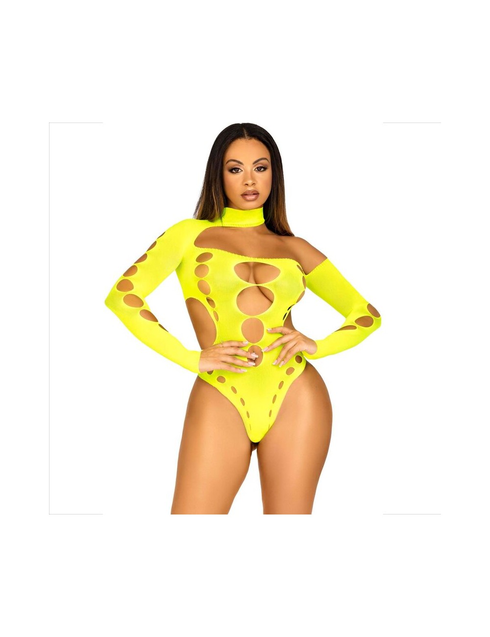 LEG AVENUE - BODY SIN COSTRURAS CON TANGA AMARILLO LEG AVENUE - BODY SIN COSTRURAS CON TANGA AMARILLO