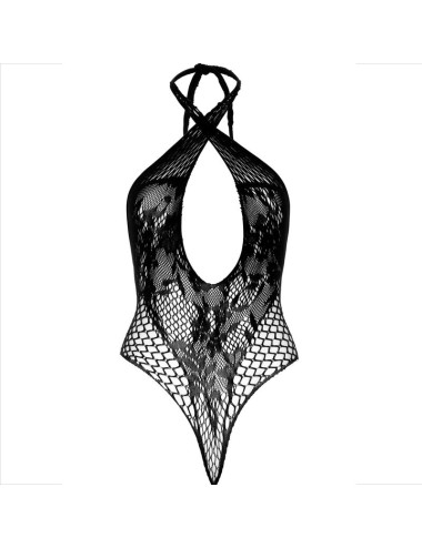 LEG AVENUE - TEDDY HALTER CON ENCAJE NEGRO