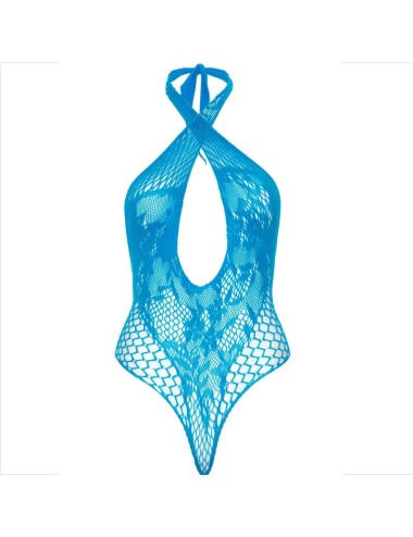 LEG AVENUE - TEDDY HALTER CON ENCAJE AZUL
