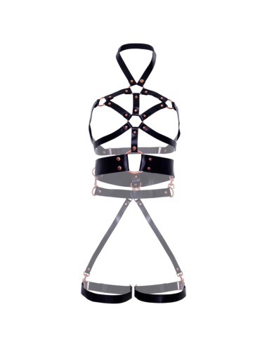LEG AVENUE - ARNES BODY CUERO VEGANO AGARRE NEGRO L