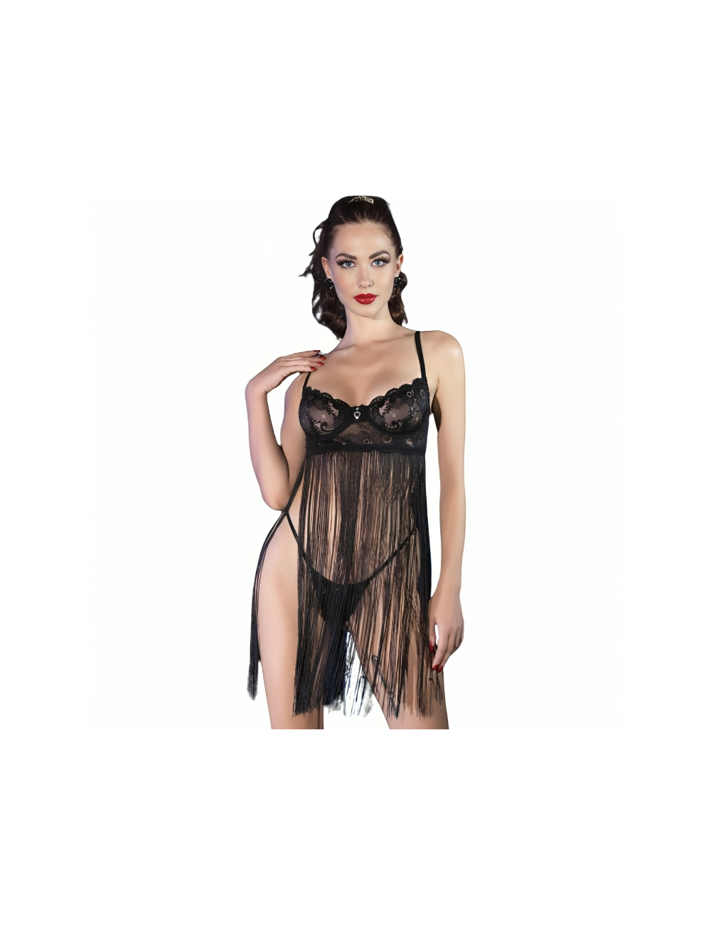 CHILIROSE - CR 4496 BABYDOLL NEGRO L/XL CHILIROSE - CR 4496 BABYDOLL NEGRO L/XL