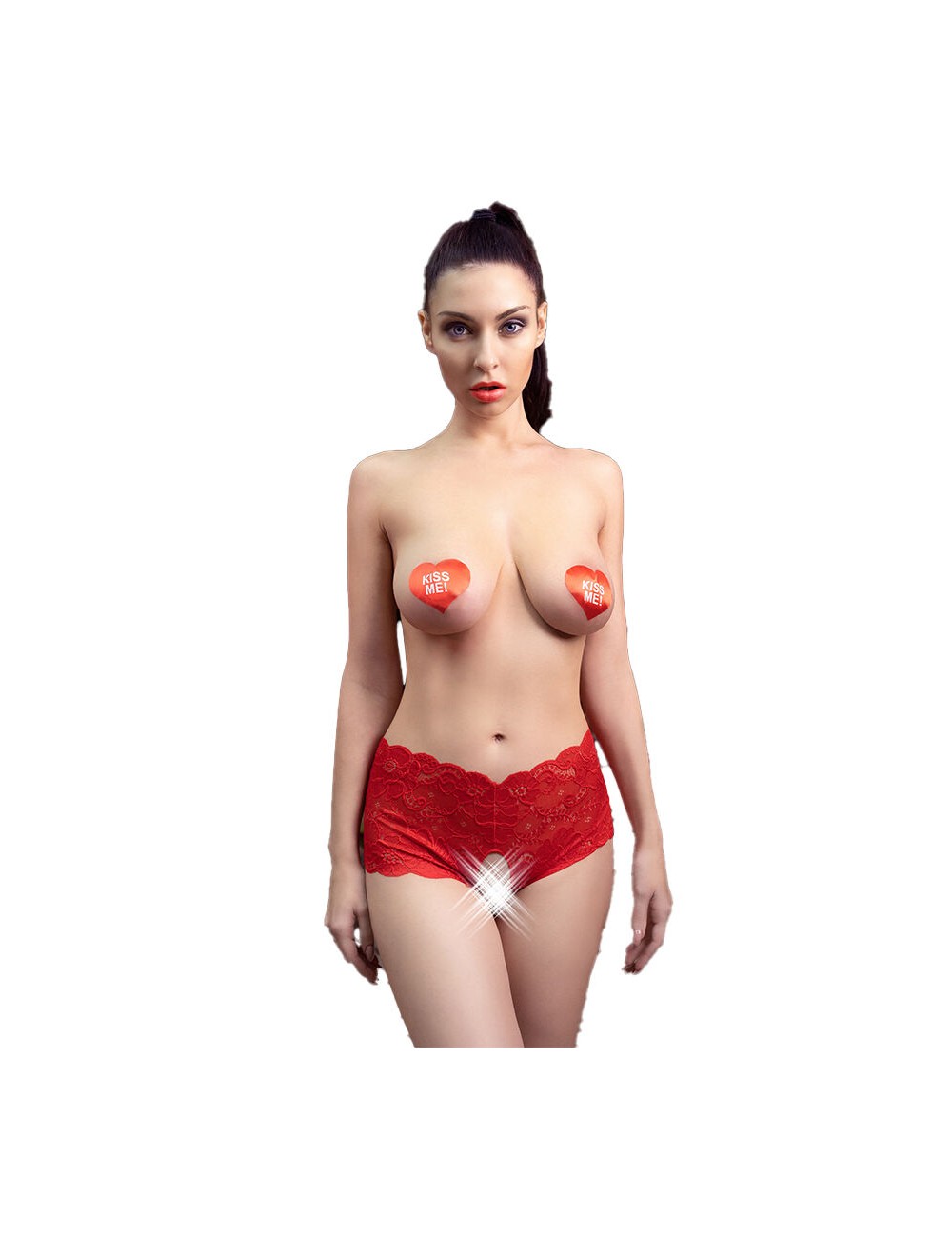 CHILIROSE - CR 4641 PANTIES CROTCHLESS ROJO L/XL