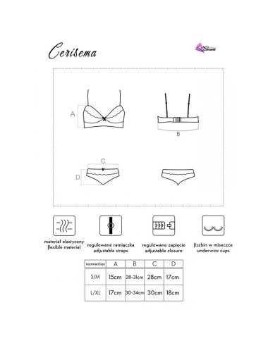 LIVCO CORSETTI FASHION - CERISEMA LC 21005 BRA + PANTY CORAL L/XL