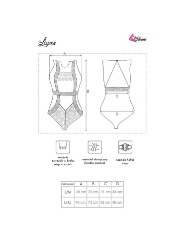 LIVCO CORSETTI FASHION - LIXPEN LC 90612 BODY NEGRO L/XL