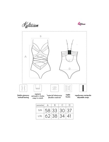 LIVCO CORSETTI FASHION - KYLSSIAM LC 90613 BODY NEGRO L/XL