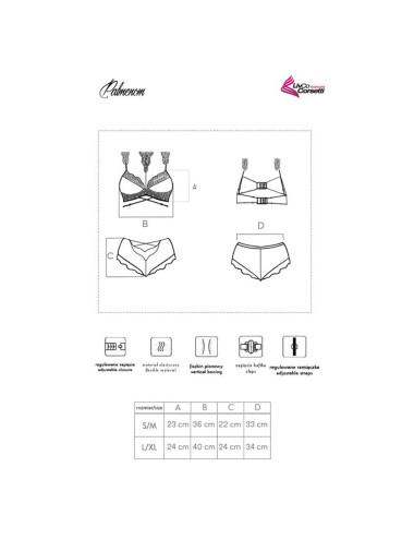 LIVCO CORSETTI FASHION - PALMENOM LC 90614 SUJETADOR + PANTY NEGRO S/M