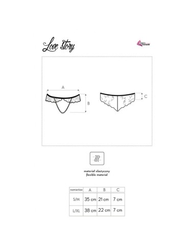 LIVCO CORSETTI FASHION - LOVE STORY LC 90679 PANTY CROTCHLESS NEGRO S/M