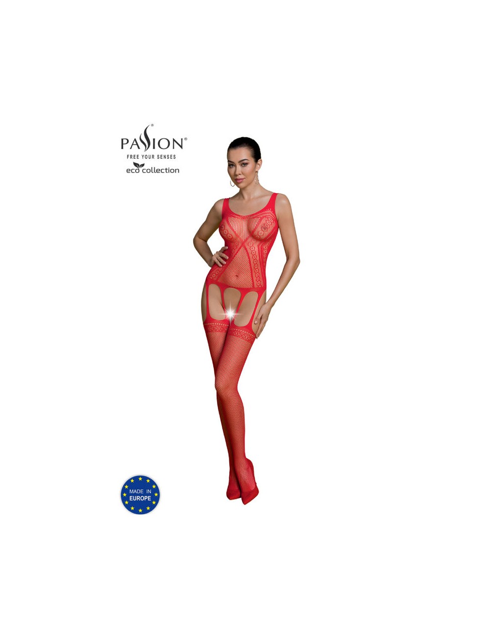 PASSION - ECO COLLECTION BODYSTOCKING ECO BS007 ROJO PASSION - ECO COLLECTION BODYSTOCKING ECO BS007 ROJO