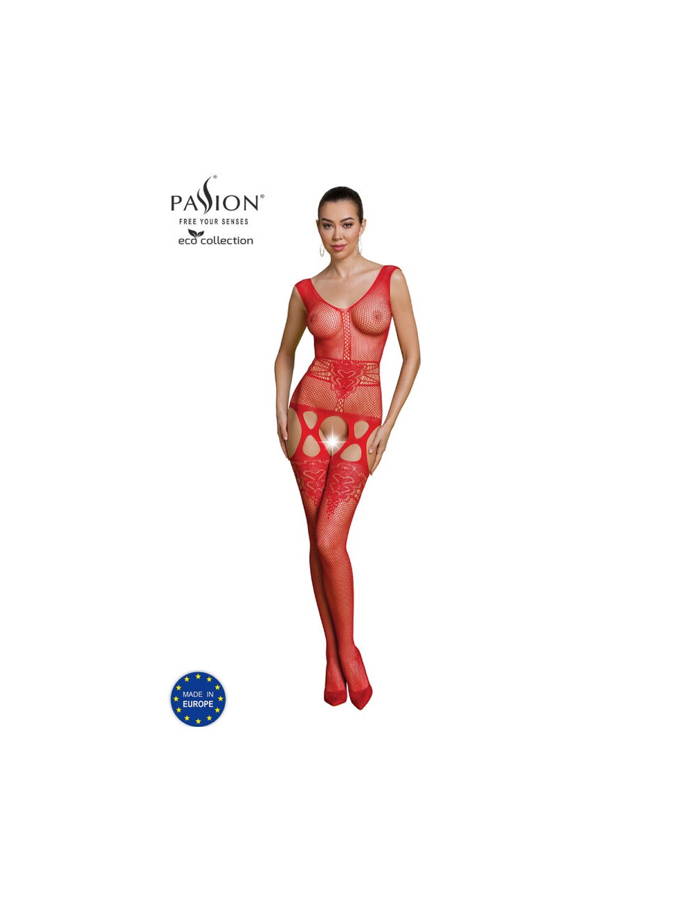 PASSION - ECO COLLECTION BODYSTOCKING ECO BS014 ROJO