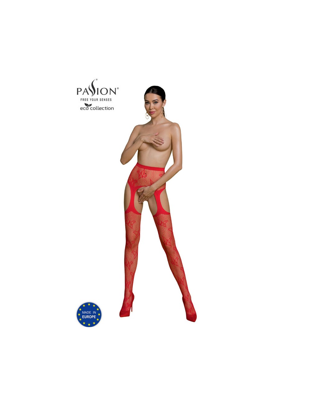 PASSION - ECO COLLECTION BODYSTOCKING ECO S001 ROJO PASSION - ECO COLLECTION BODYSTOCKING ECO S001 ROJO