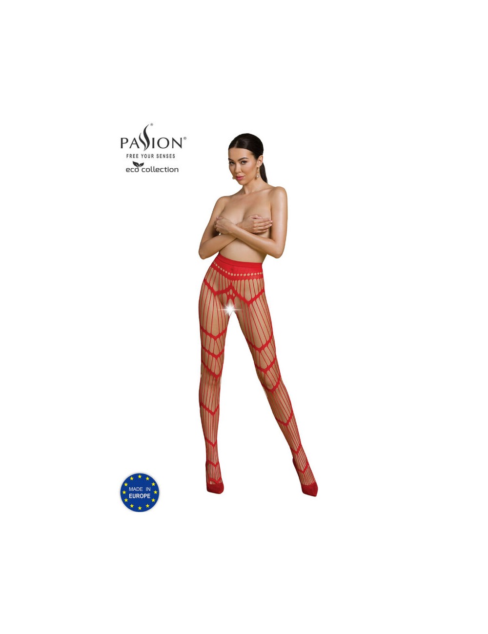 PASSION - ECO COLLECTION BODYSTOCKING ECO S006 ROJO