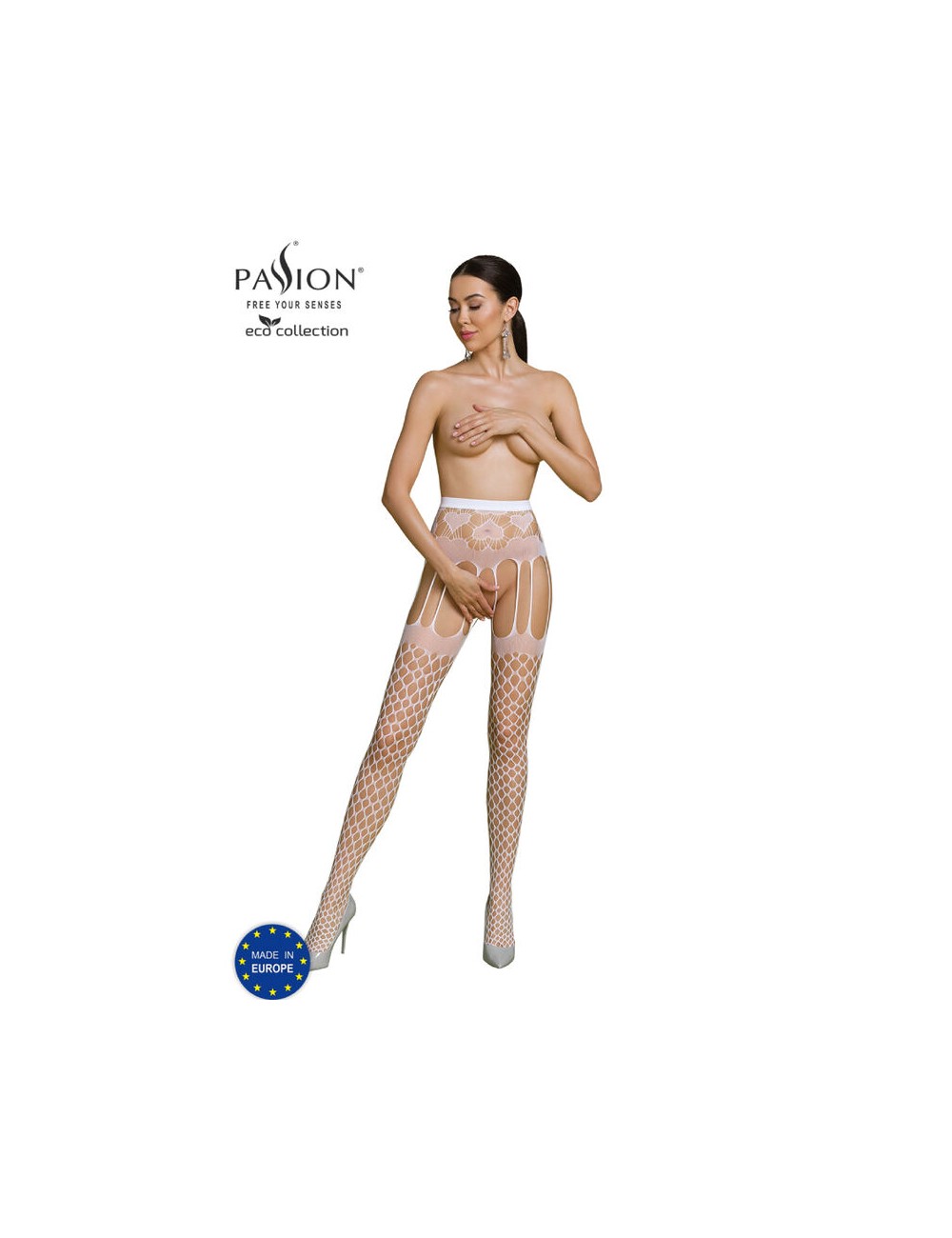 PASSION - ECO COLLECTION BODYSTOCKING ECO S009 BLANCO
