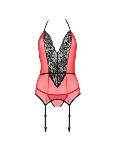 PASSION - PEONIA CORSET EROTIC LINE ROJO L/XL