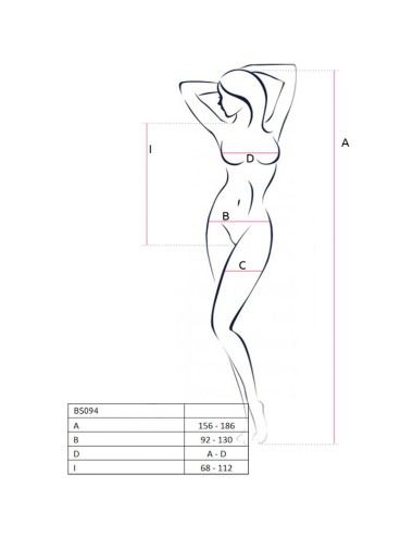 PASSION - BS094 BODYSTOCKING NEGRO TALLA UNICA