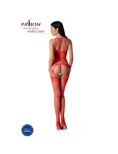 PASSION - BS095 BODYSTOCKING ROJO TALLA UNICA