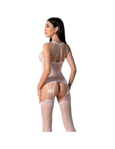 PASSION - BS095 BODYSTOCKING BLANCO TALLA UNICA