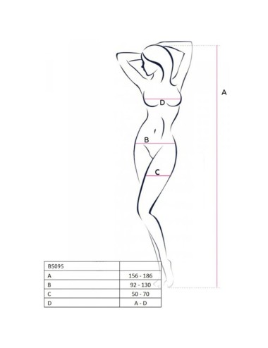 PASSION - BS095 BODYSTOCKING BLANCO TALLA UNICA