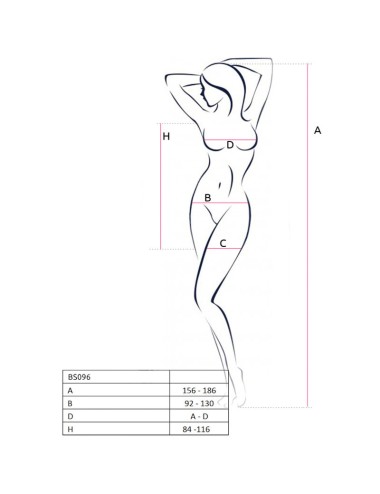 PASSION - BS096 BODYSTOCKING NEGRO TALLA UNICA
