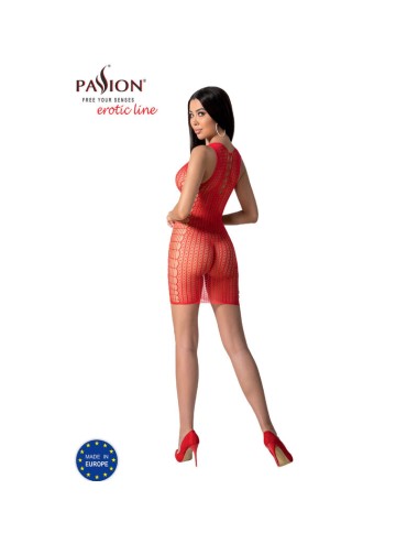 PASSION - BS097 BODYSTOCKING ROJO TALLA UNICA