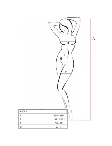 PASSION - BS098 BODYSTOCKING NEGRO TALLA UNICA