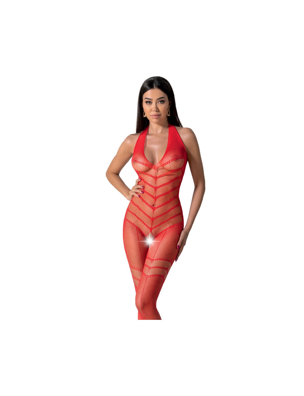 PASSION - BS100 BODYSTOCKING ROJO TALLA UNICA