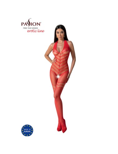 PASSION - BS100 BODYSTOCKING ROJO TALLA UNICA