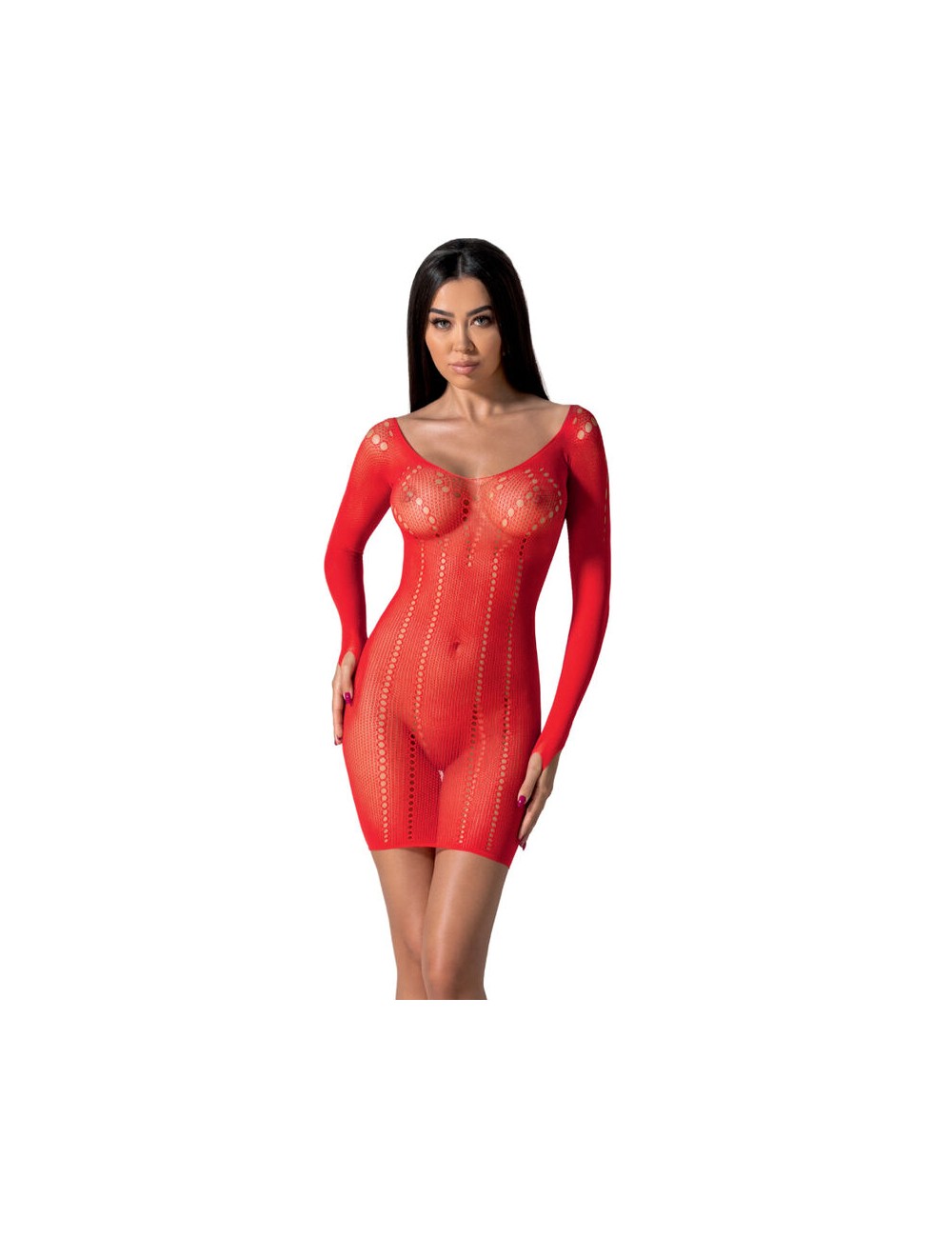 PASSION - BS101 BODYSTOCKING ROJO TALLA UNICA