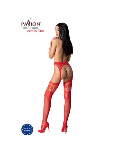 PASSION - S026 MEDIAS CON LIGUERO ROJO TALLA UNICA