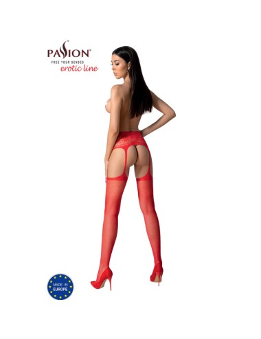 PASSION - S028 MEDIAS CON LIGUERO ROJO TALLA UNICA