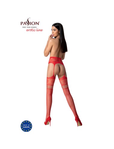 PASSION - S030 MEDIAS CON LIGUERO ROJO TALLA UNICA