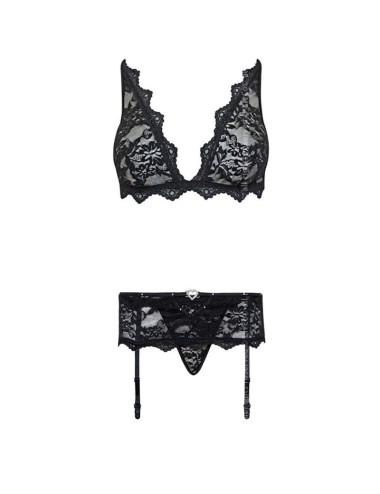 LIVCO CORSETTI FASHION - BELITA LC 90231 SUJETADOR + PANTY + LIGUERO NEGRO S/M