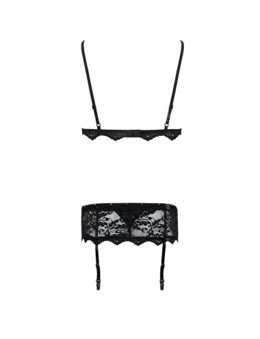 LIVCO CORSETTI FASHION - BELITA LC 90231 SUJETADOR + PANTY + LIGUERO NEGRO S/M