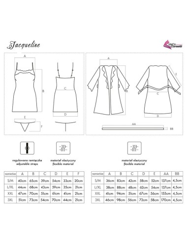 LIVCO CORSETTI FASHION - JACQUELINE LC 90249 BATA + CAMISA + PANTY NEGRO S/M