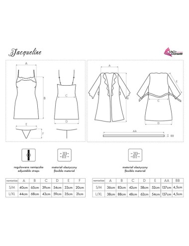 LIVCO CORSETTI FASHION - JACQUELINE LC 90249 BATA + CAMISA + PANTY AZUL MARINO S/M