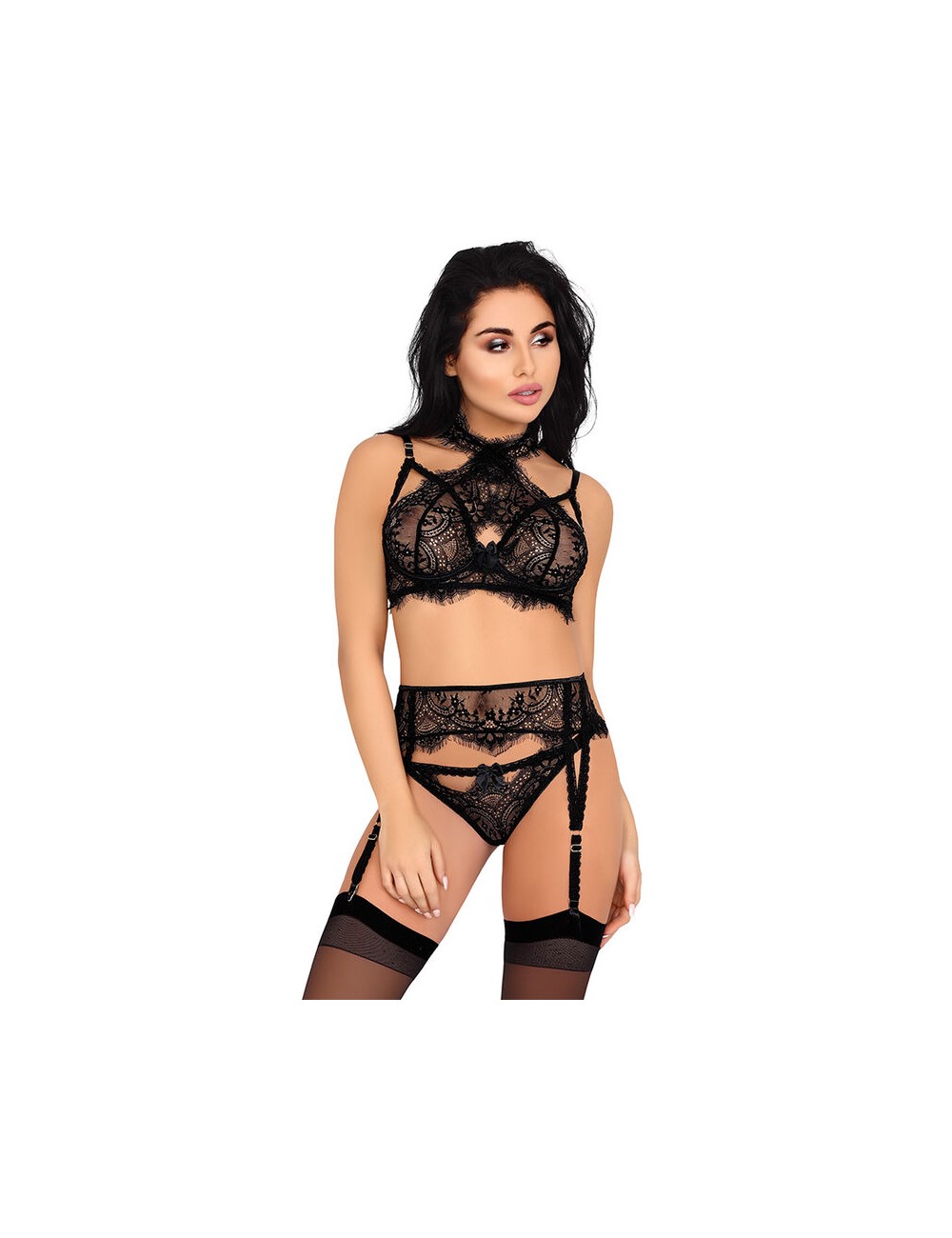 LIVCO CORSETTI FASHION - MAJALESA LC 90526 SUJETADOR + LIGUERO + PANTY BLACK L/XL LIVCO CORSETTI FASHION - MAJALESA LC 90526 SUJETADOR + LIGUERO + PANTY BLACK L/XL