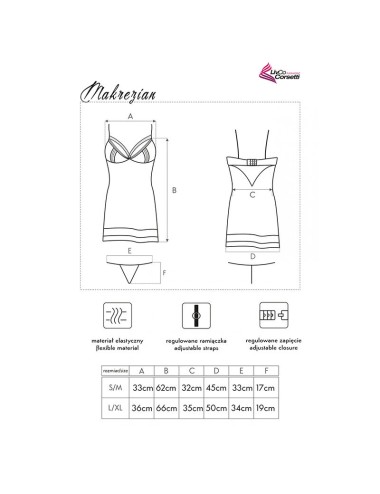 LIVCO CORSETTI FASHION - MAKREZIAN LC 90545 FALDA + PANTY NEGRO L/XL