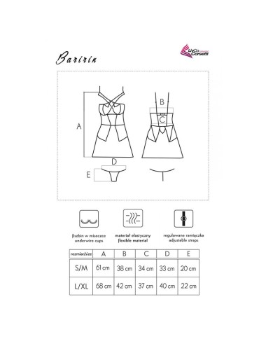 LIVCO CORSETTI FASHION - BARIRIN LC 90633 FALDA + PANTY NEGRO L/XL