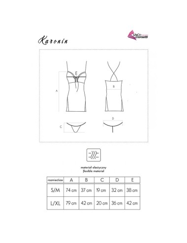 LIVCO CORSETTI FASHION - KARONIN LC 90628 FALDA + PANTY NEGRO S/M