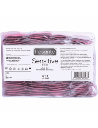 PASANTE - PRESERVATIVO SENSITIVE BOLSA 144 UNIDADES