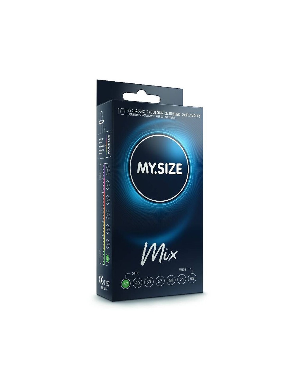 MY SIZE - MIX PRESERVATIVOS 47 MM 10 UNIDADES MY SIZE - MIX PRESERVATIVOS 47 MM 10 UNIDADES