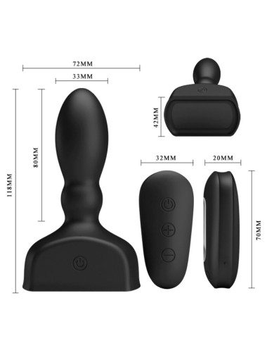 MR PLAY - PLUG ANAL HINCHABLE NEGRO CONTROL REMOTO
