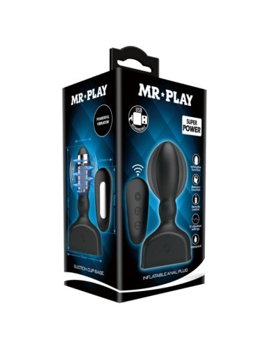 MR PLAY - PLUG ANAL HINCHABLE NEGRO CONTROL REMOTO
