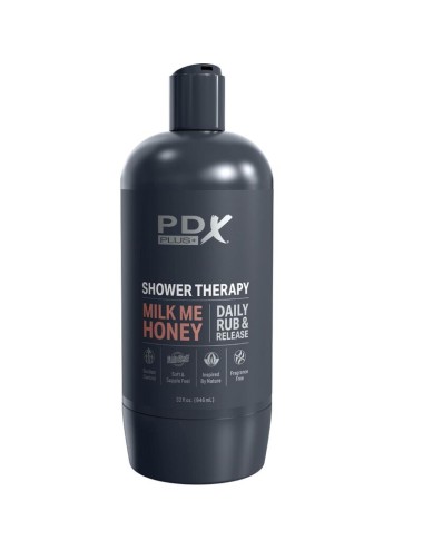 PDX PLUS - MASTURBADOR STROKER DISEÑO DISCRETO DE BOTE CHAMPU MILK ME HONEY CARAMELO