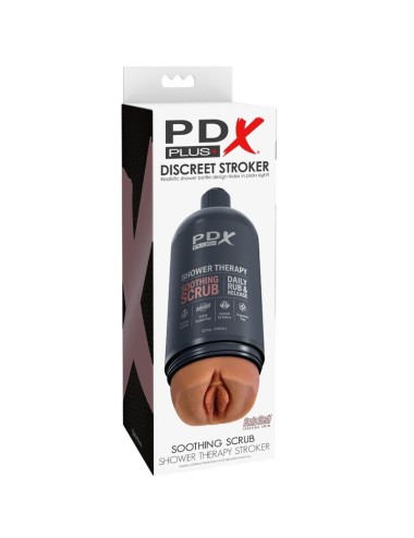 PDX PLUS - MASTURBADOR STROKER DISEÑO DISCRETO DE BOTE CHAMPU SOOTHING SCRUB CARAMELO