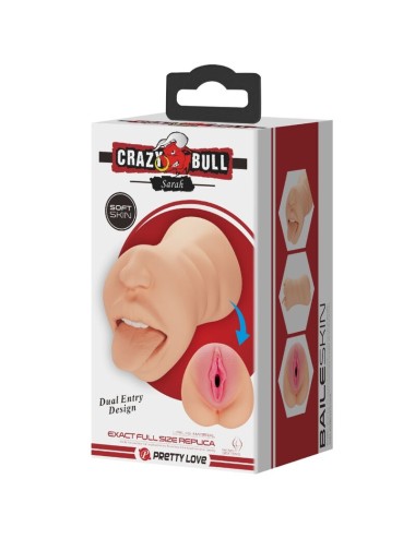 CRAZY BULL - SARAH MASTUBADOR EN FORMA DE VAGINA DOBLE ENTRADA