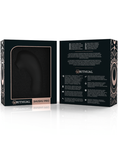 RITHUAL - SHUSHU PRO POCKET ESTIMULADOR CLITORIS 2 POTENTES MOTORES AZABACHE