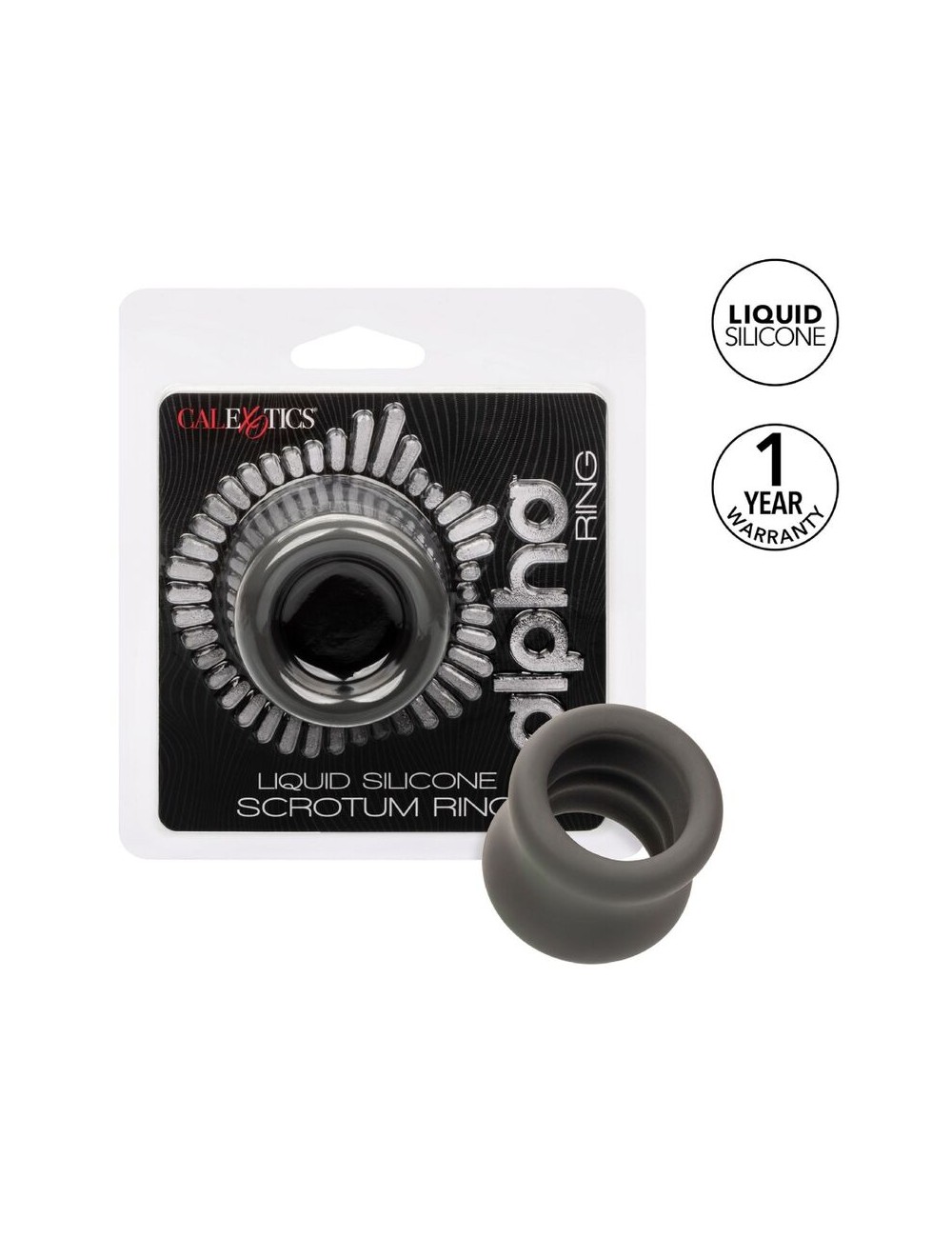 CALIFORNIA EXOTICS - ALPHA ANILLO EXTENSIÓN ESCROTO DOBLE NEGRO
